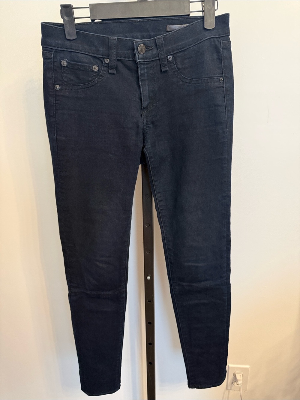 rag & bone Dark Wash  Skinny Jeans lace up details Designer Size 26